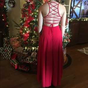 Red long dress
